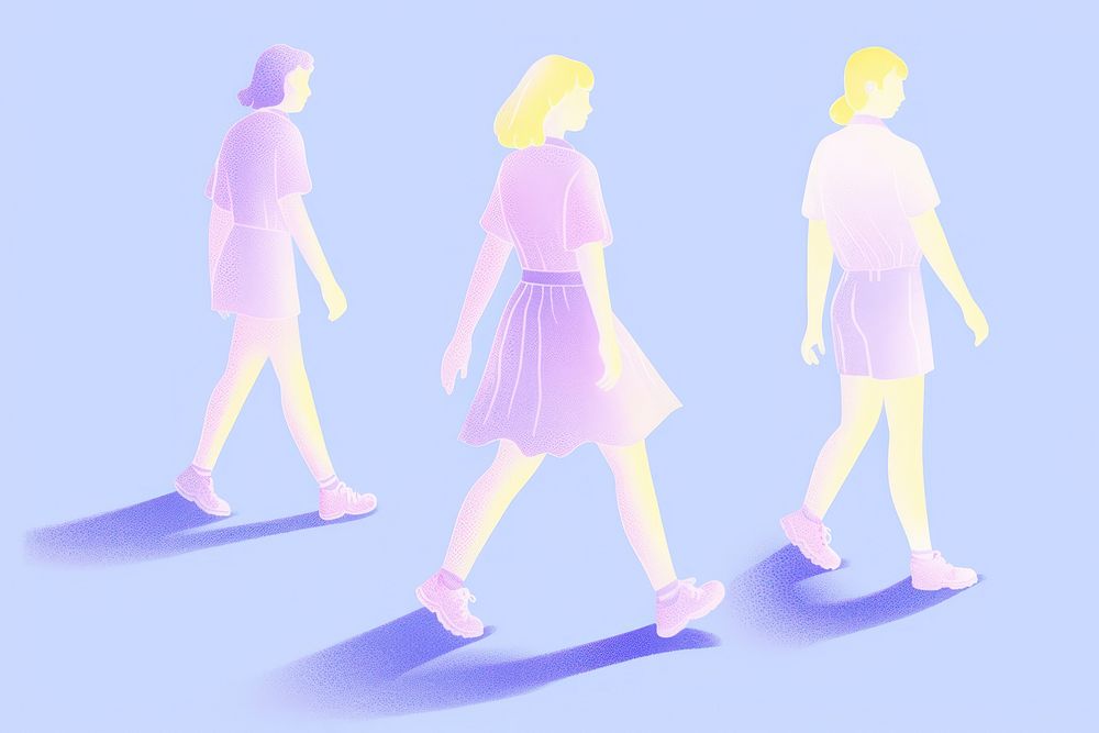 Girls walking footwear shoe representation.