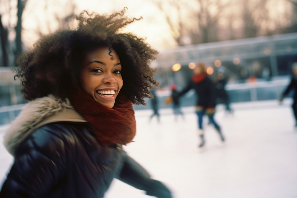 Ice skating sports portrait winter.