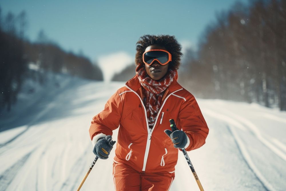 Skiing sports recreation portrait.