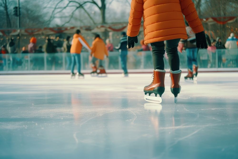 Ice skating sports footwear winter.
