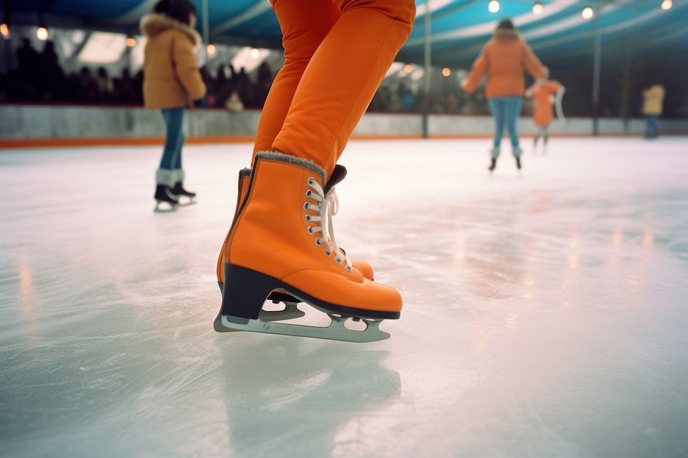 Ice skating sports winter adult.