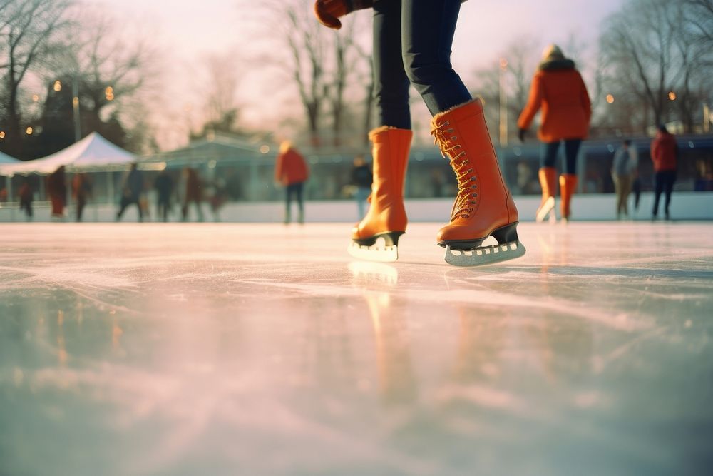 Ice skating sports winter adult.