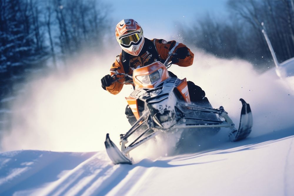 Snocross snowmobile outdoors vehicle.