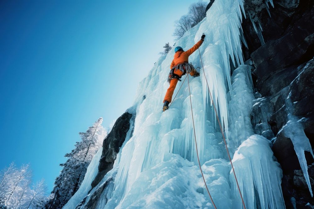 Ice climbing sports recreation adventure.