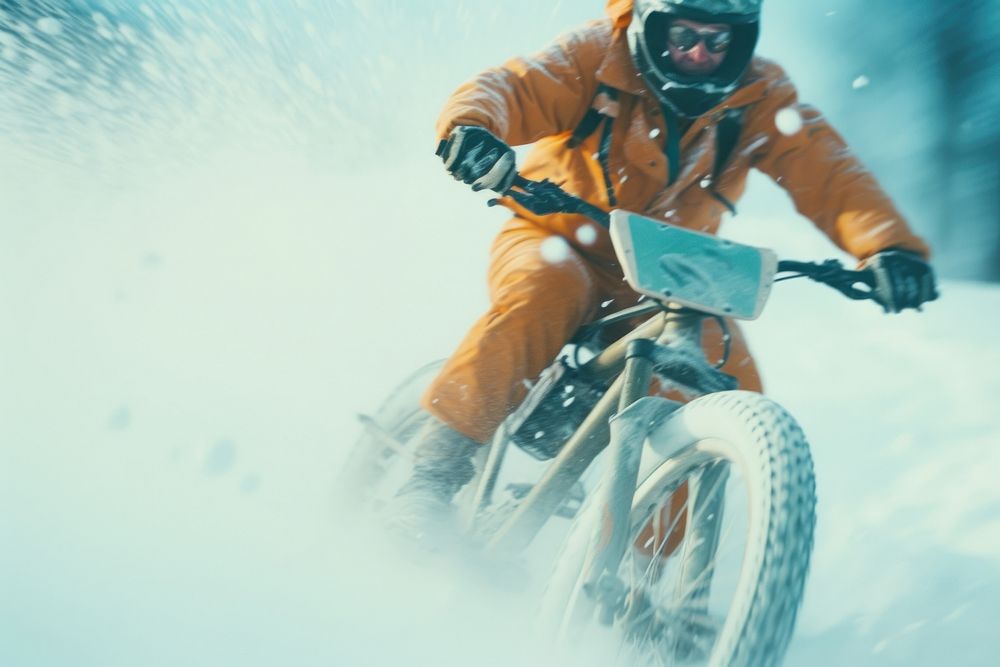Snow biking sports snow motorcycle.