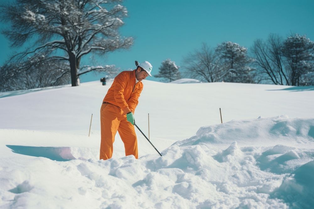 Snow golf sports outdoors winter.