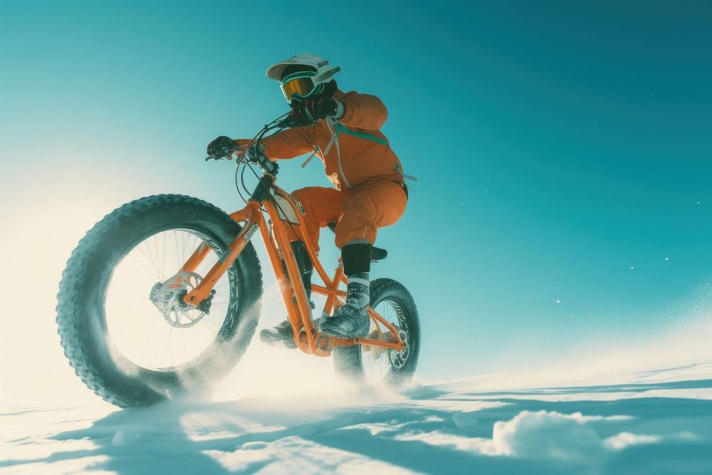 Snowbiking sports outdoors vehicle.