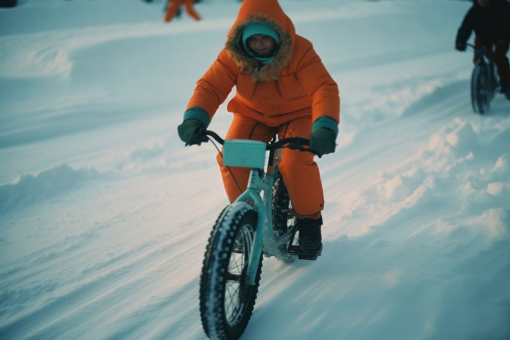 Snowbiking sports outdoors bicycle.