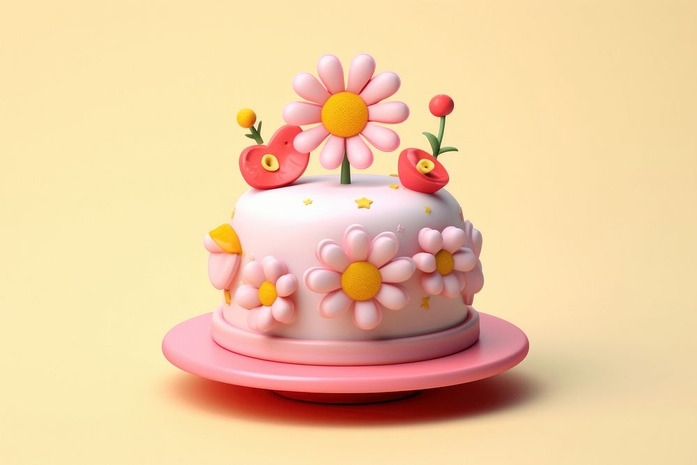 Anniversary cake dessert flower icing.