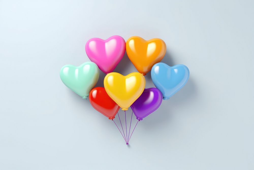Heard-shape balloons celebration anniversary decoration.