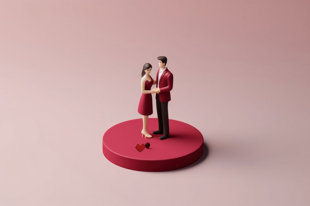 Man and his couple celebration miniature figurine.