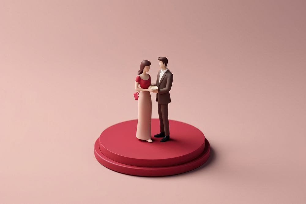 Man and his couple celebration figurine togetherness.