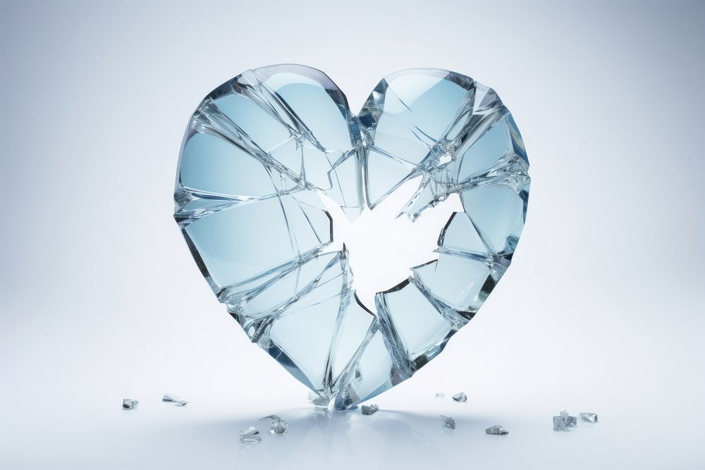 Broken heart jewelry glass destruction.