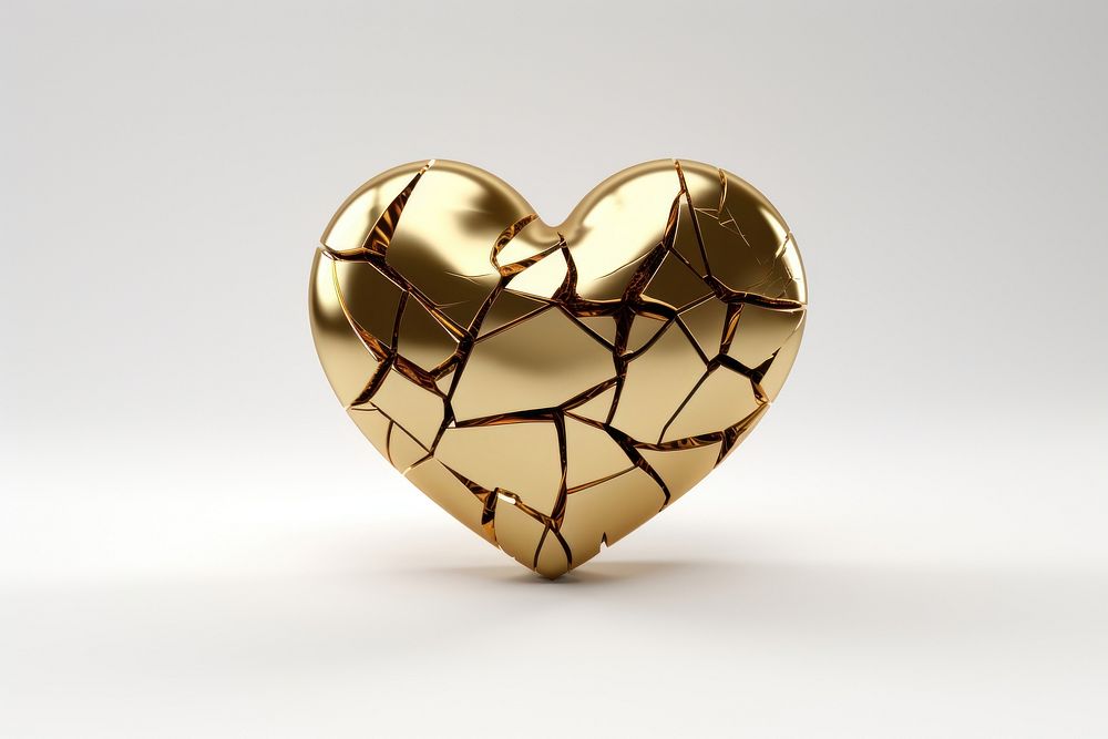 Broken heart jewelry gold accessories.