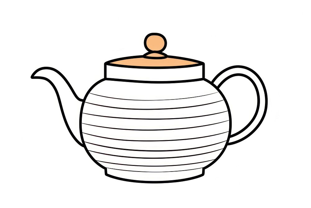 Teapot outline sketch white white background refreshment.