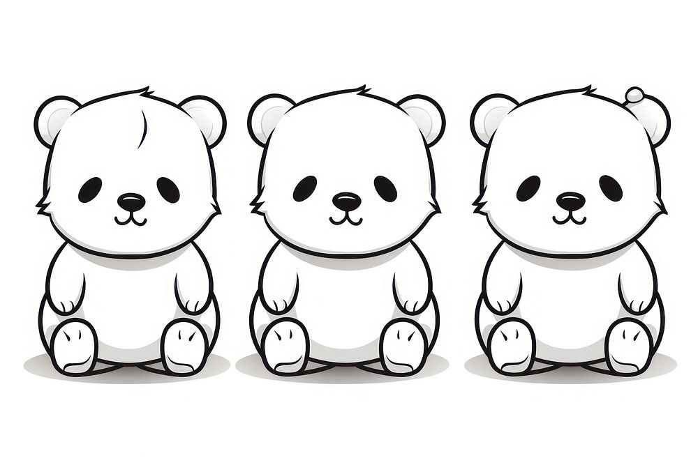 Teddy bear outline sketch drawing white toy.
