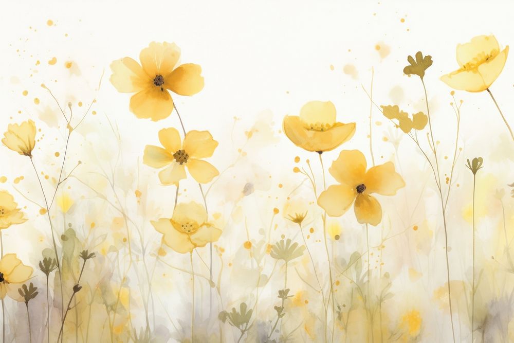 Summer meadow watercolor background flower backgrounds outdoors.