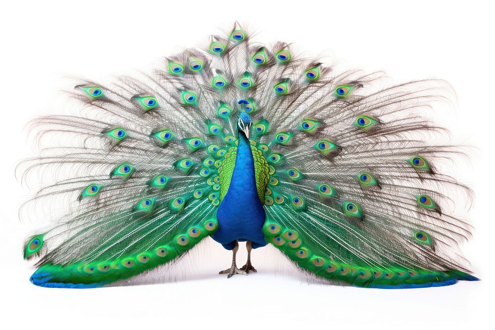 Peacock spreading feather animal.