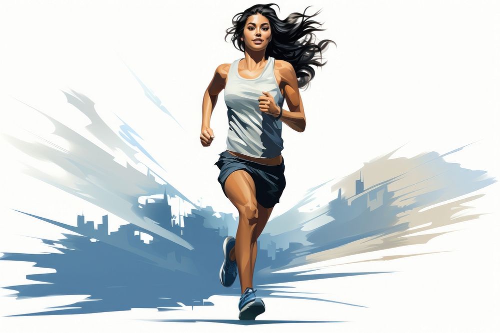 Woman running on the treadmill jogging shorts adult.