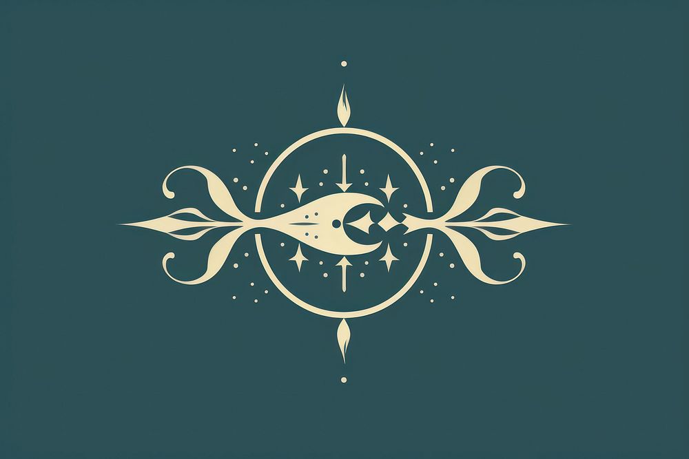 Pisces astrology sign pattern logo illuminated.