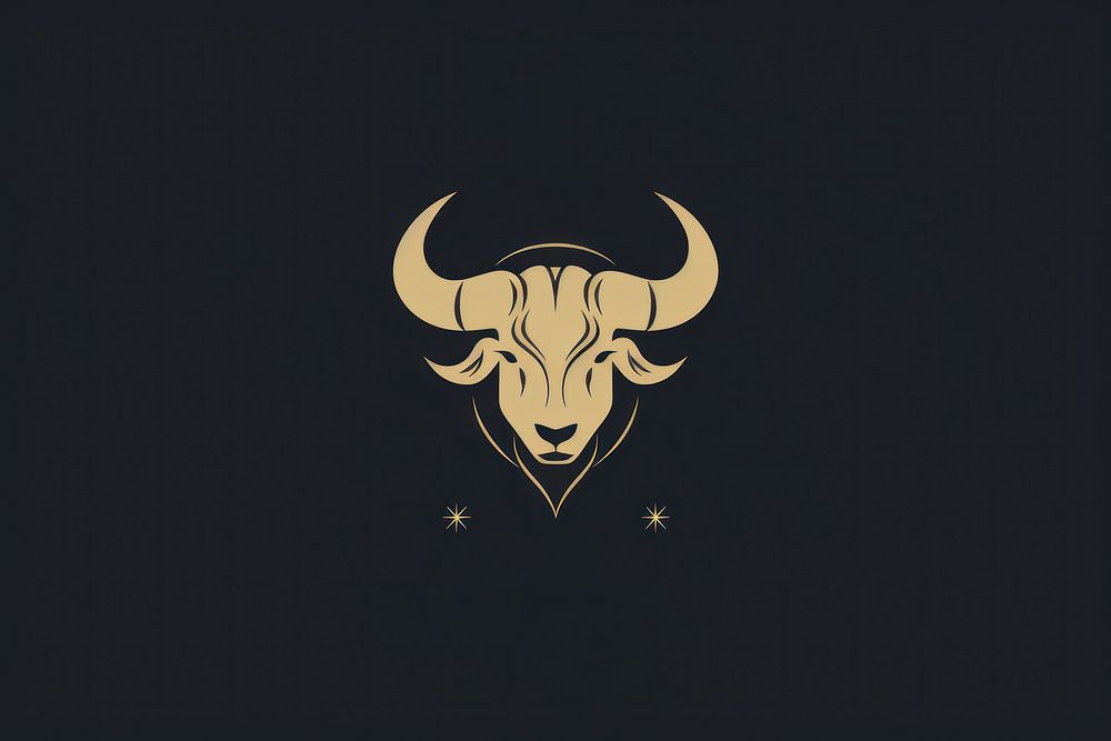 Taurus astrology sign animal mammal logo.