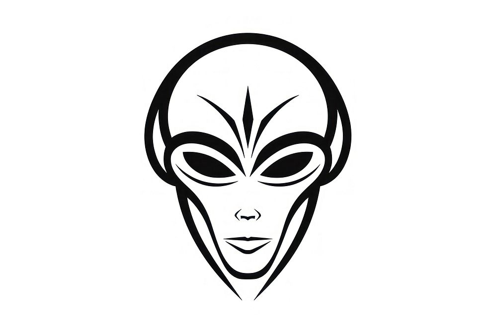 Aliens outline sketch drawing white background illustrated.