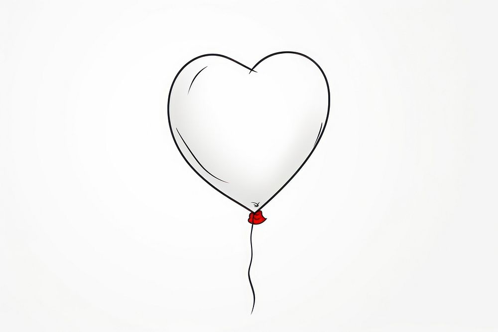 Balloon outline sketch heart white celebration.