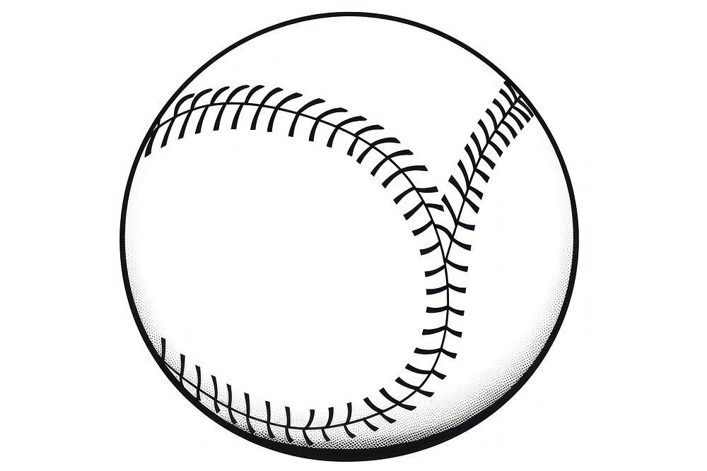 Baseball outline sketch sphere sports monochrome.