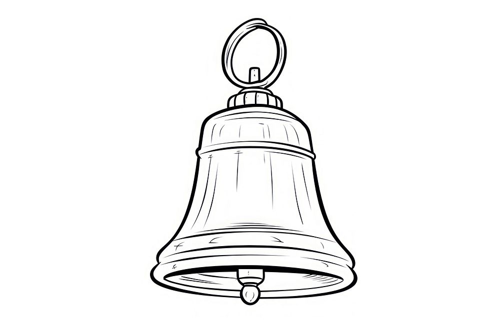 Bell outline sketch white background architecture monochrome.