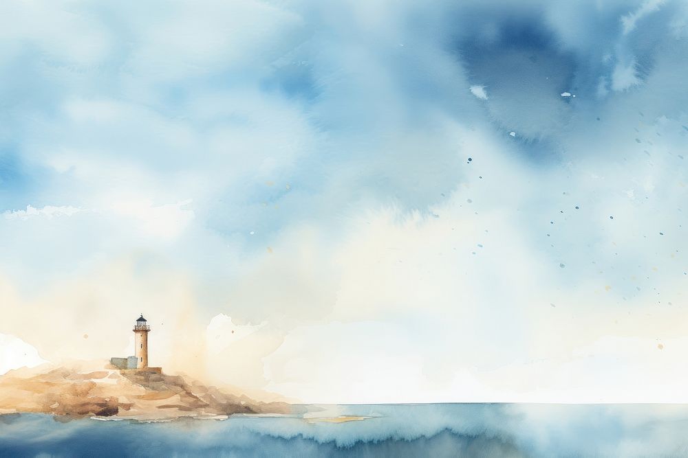 Lighthouse architecture outdoors painting.