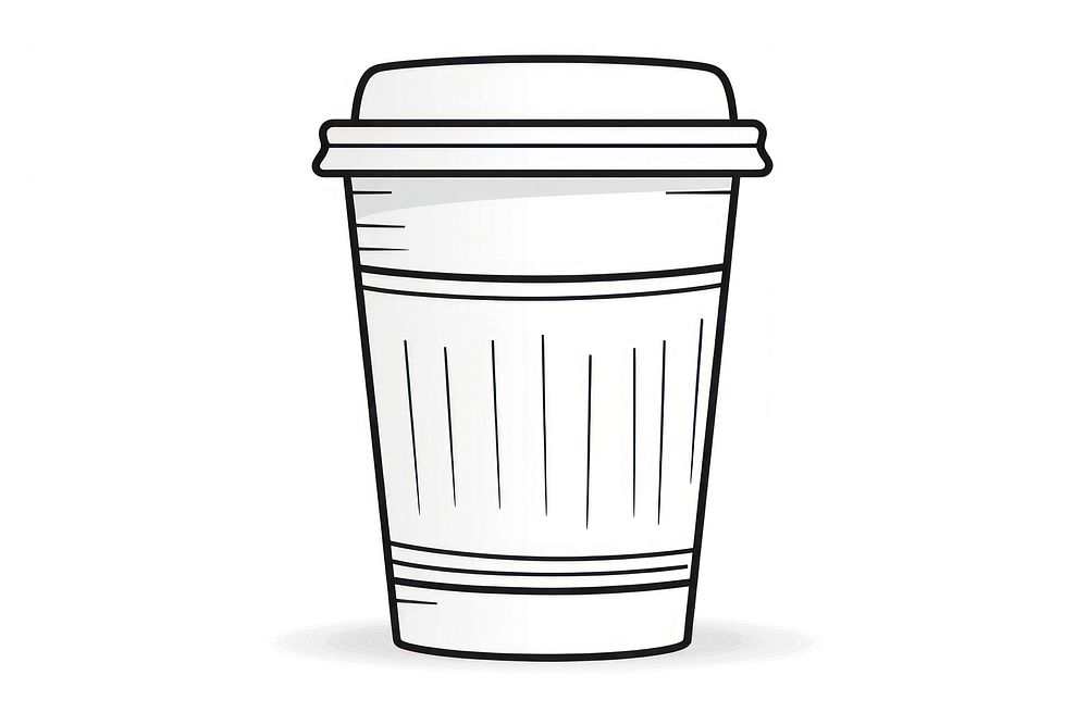 Coffee cup outline sketch mug white background refreshment.