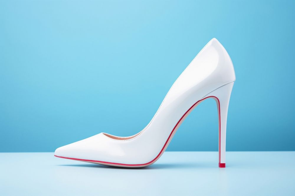 High heels footwear white shoe.