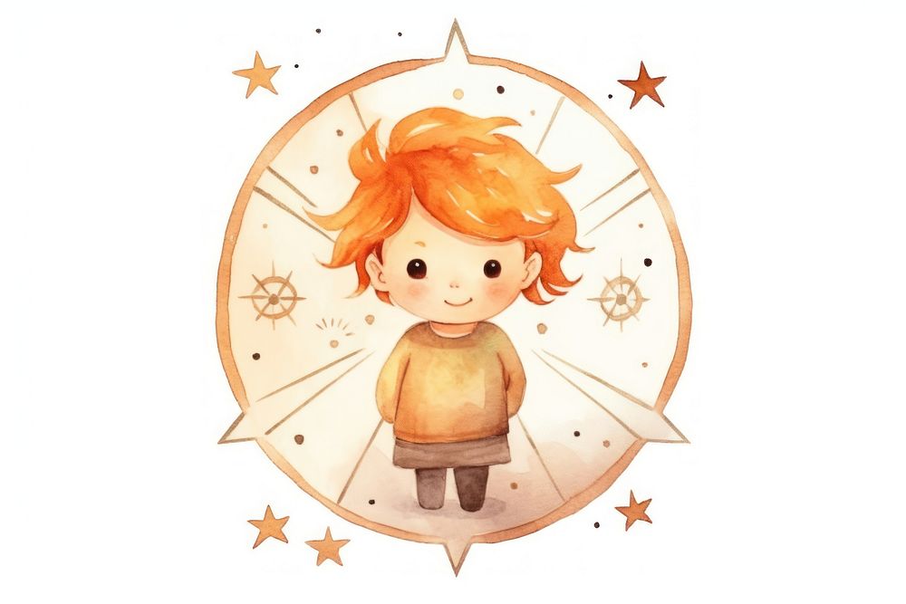 Aries astrology sign child cute representation.