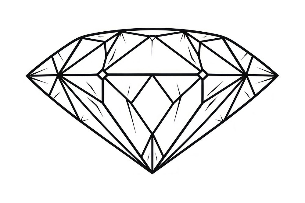 Diamond outline sketch jewelry white background accessories.