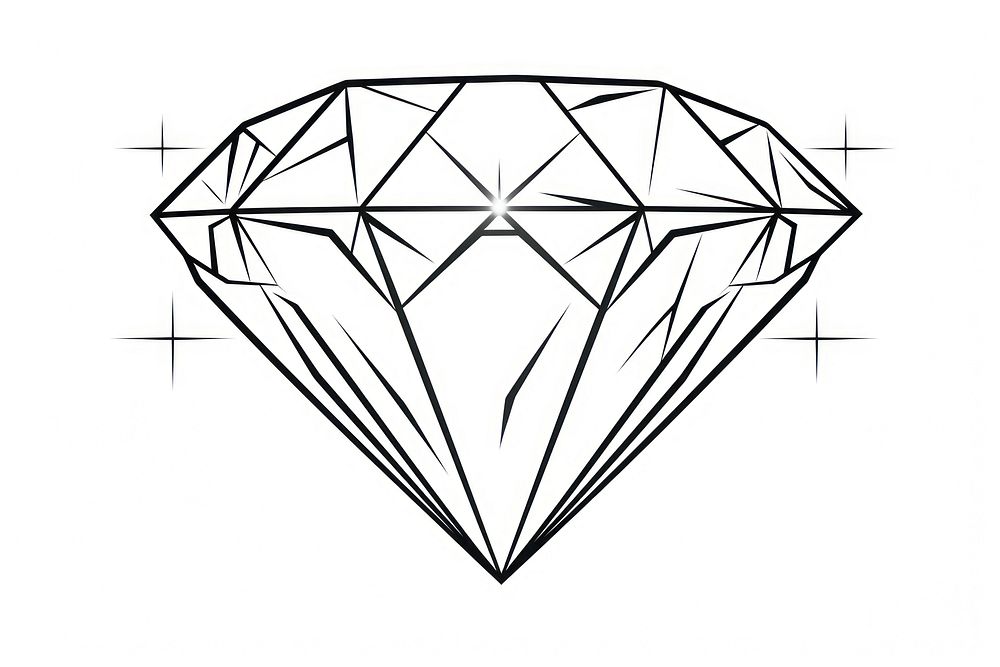 Diamond outline sketch jewelry white background accessories.
