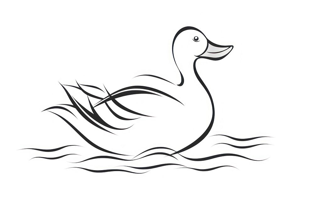 Duck outline sketch drawing animal white.