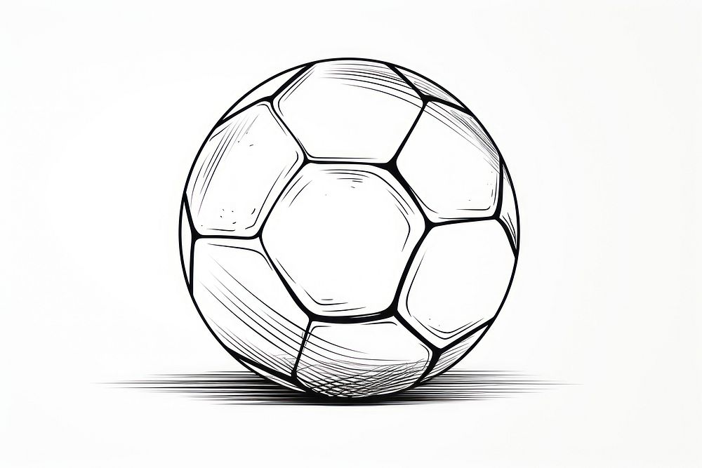 Football outline sketch sphere sports monochrome.