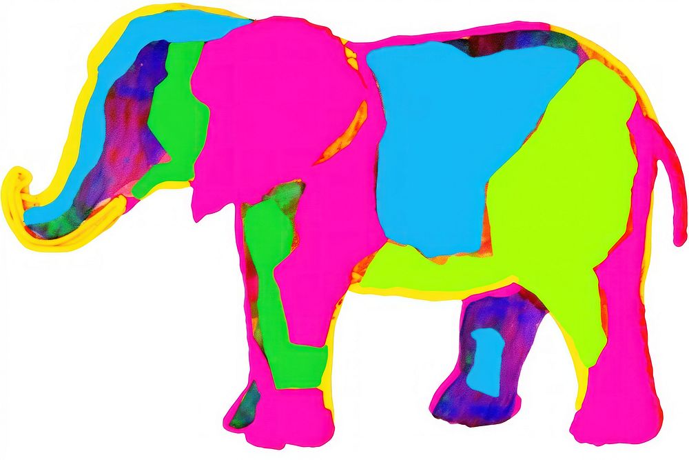 Elephant mammal white background vibrant color.