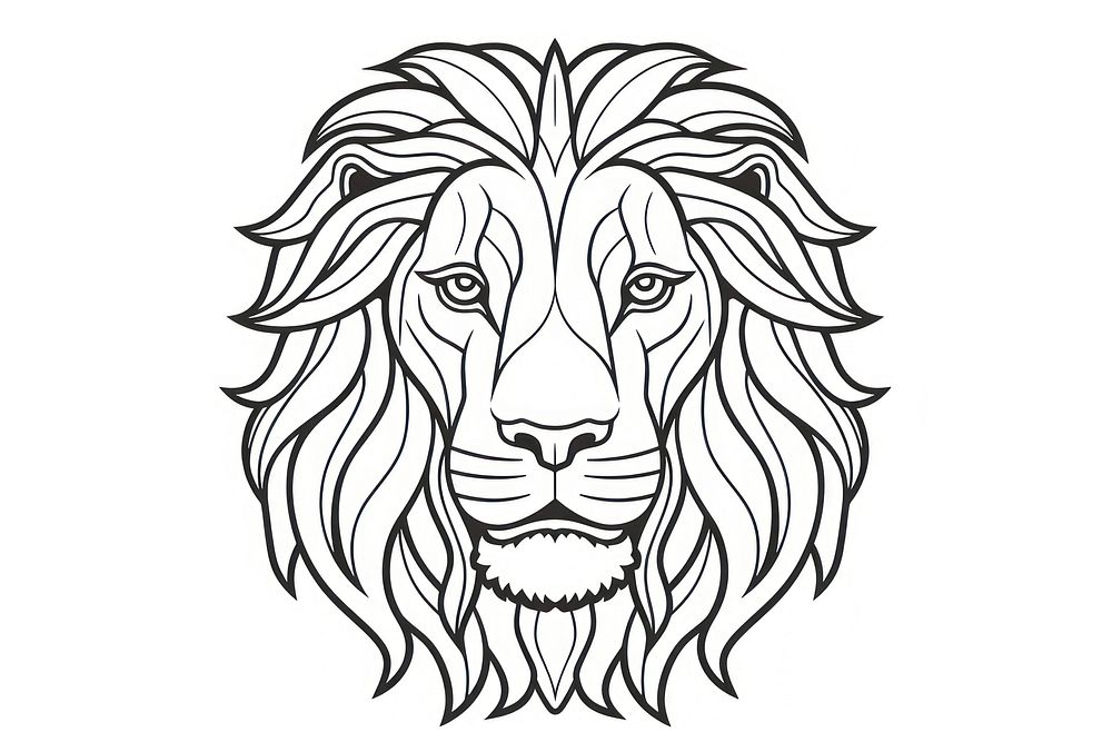 Lion outline sketch drawing mammal | Premium Photo Illustration - rawpixel