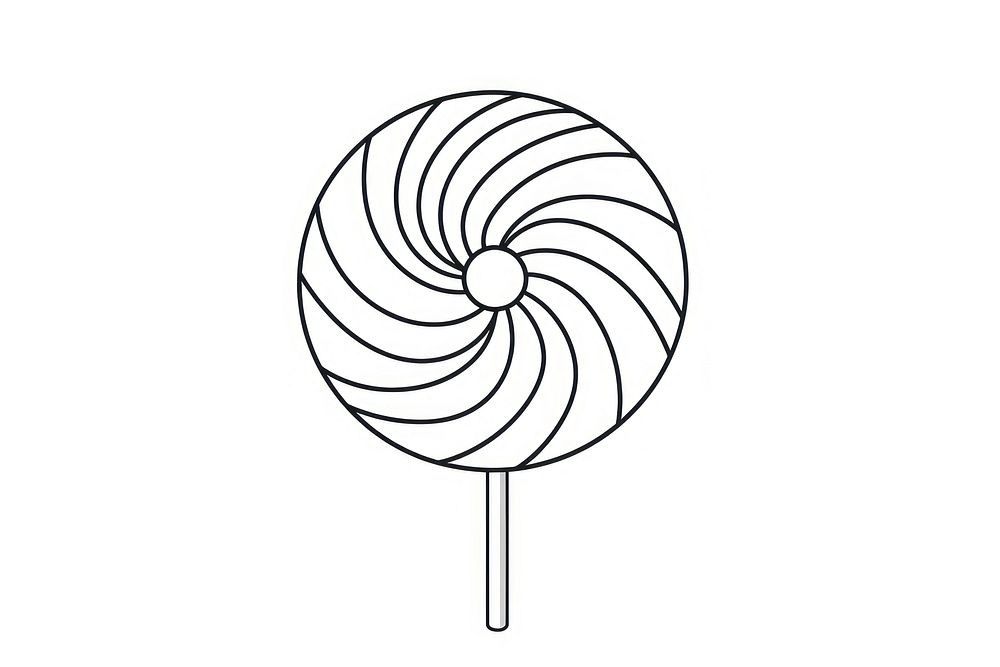 Lollipop outline sketch spiral candy white background.