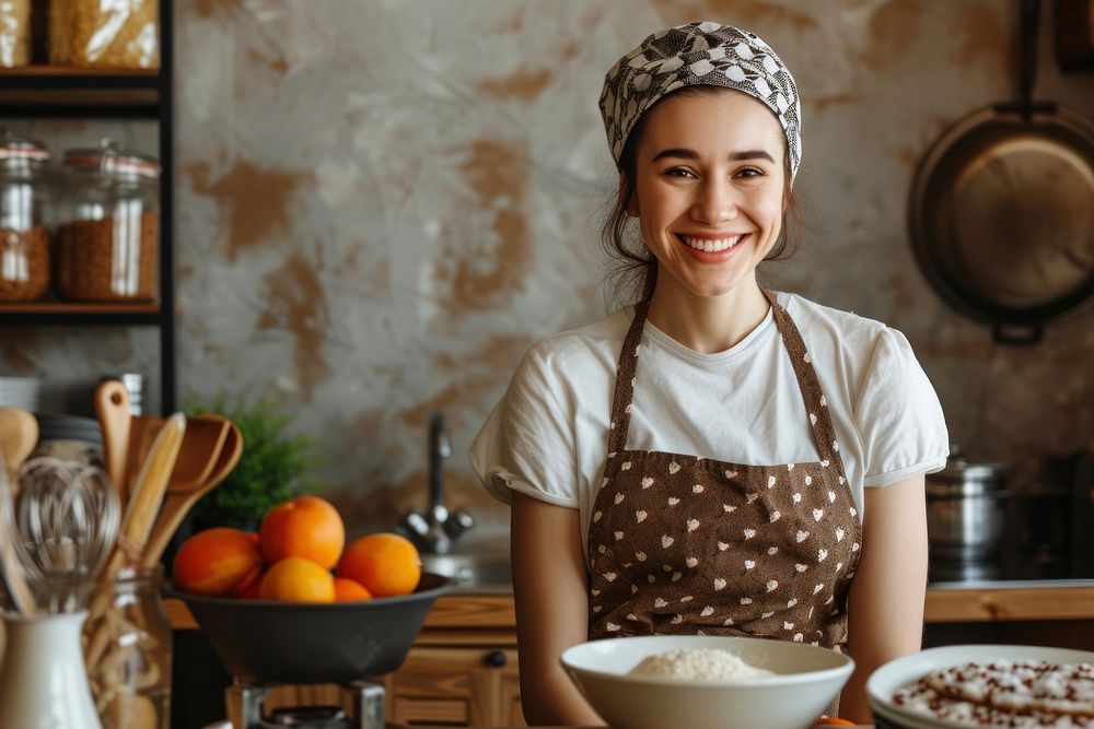 Woman cooking bekery in bakery shop chef entrepreneur restaurant.