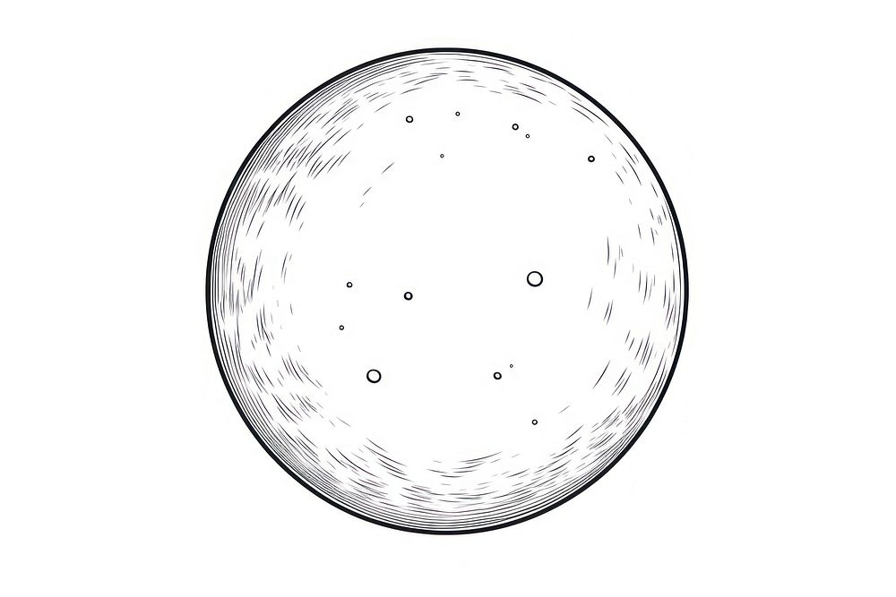 Moon outline sketch sphere ball monochrome.