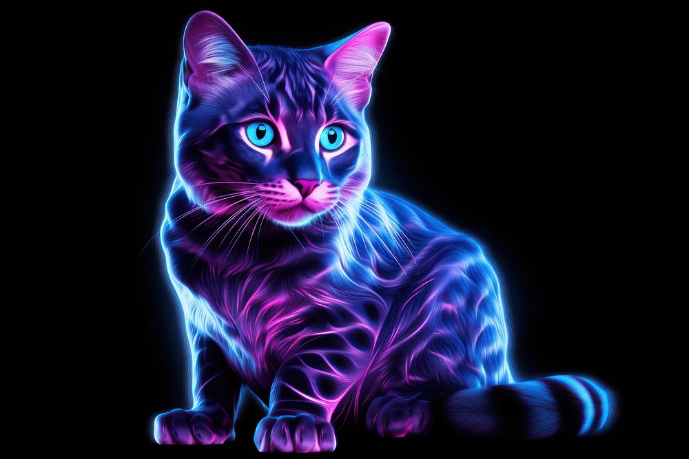 Cat neon animal mammal.
