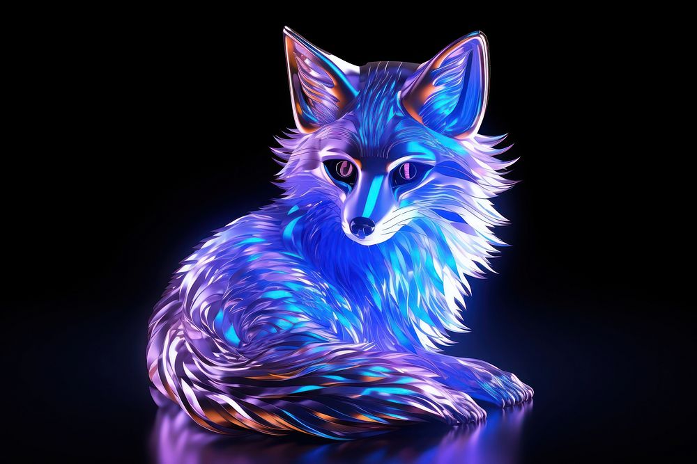 Fox animal mammal illuminated.