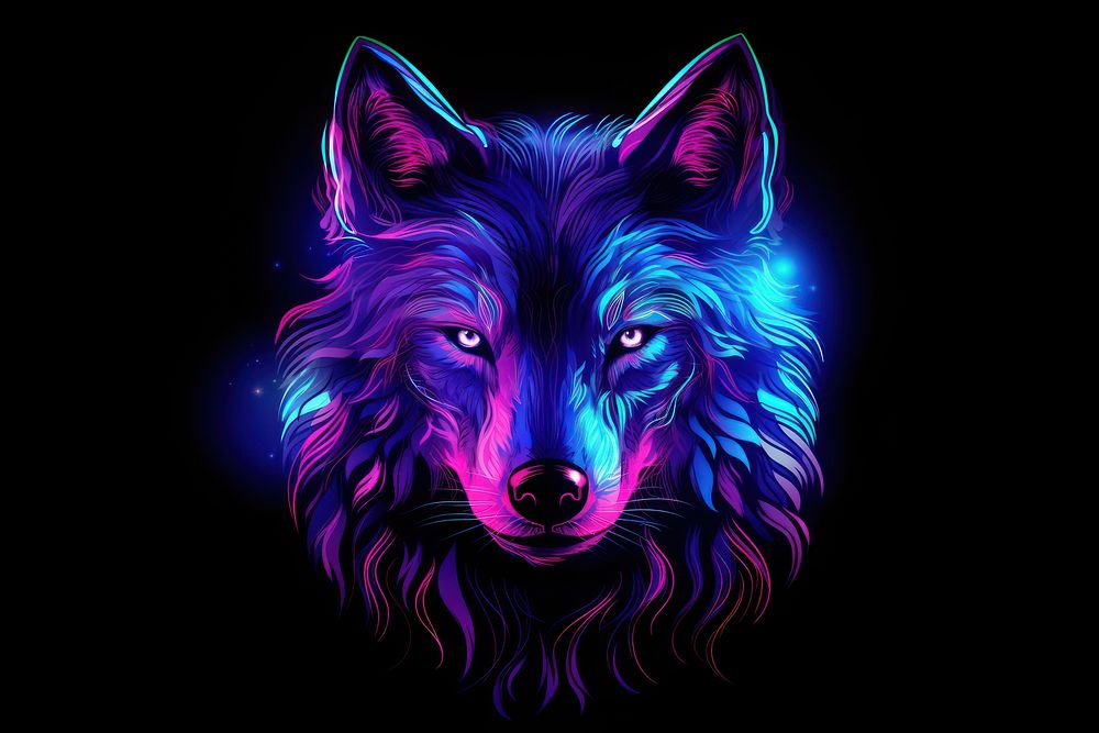 Wolf animal mammal purple.