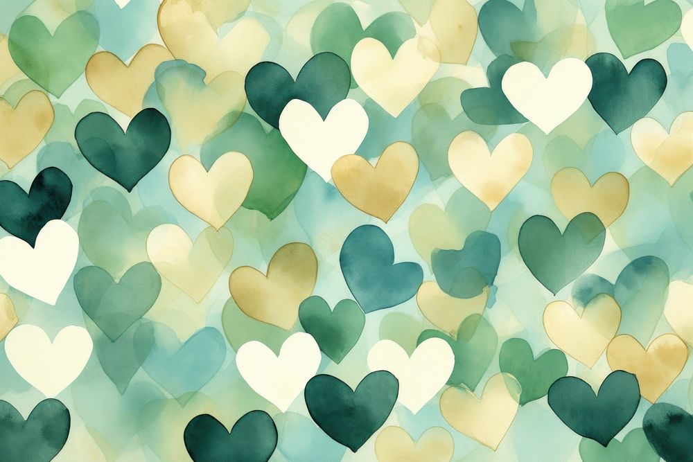 Hearts watercolor background backgrounds green creativity.