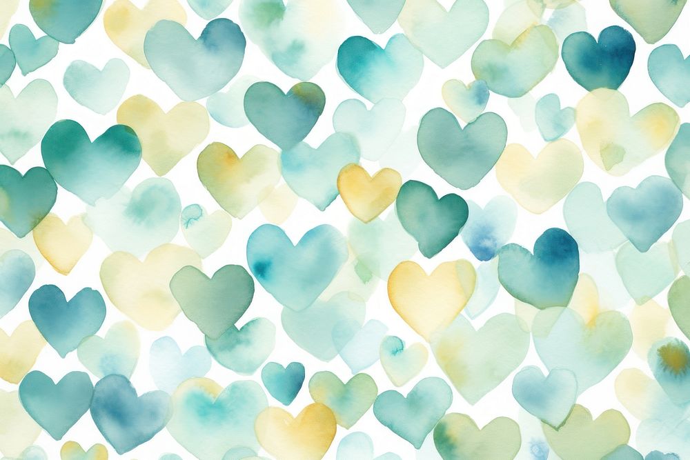 Hearts watercolor background backgrounds green petal.