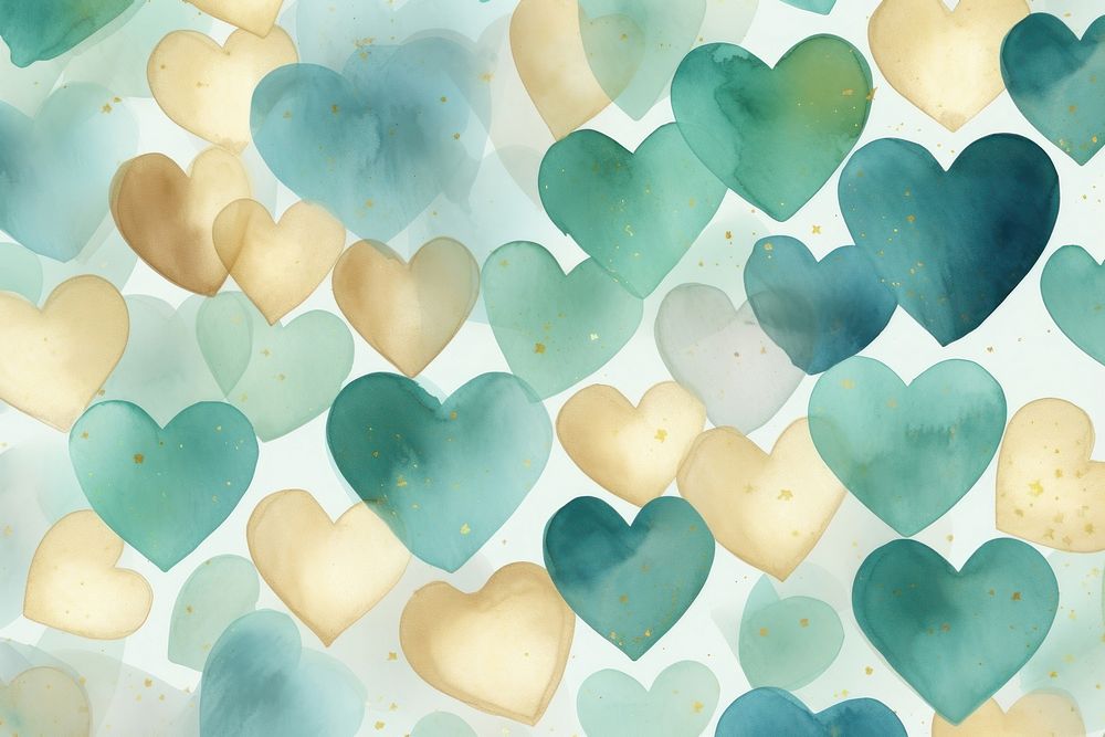 Hearts watercolor background backgrounds green confectionery.