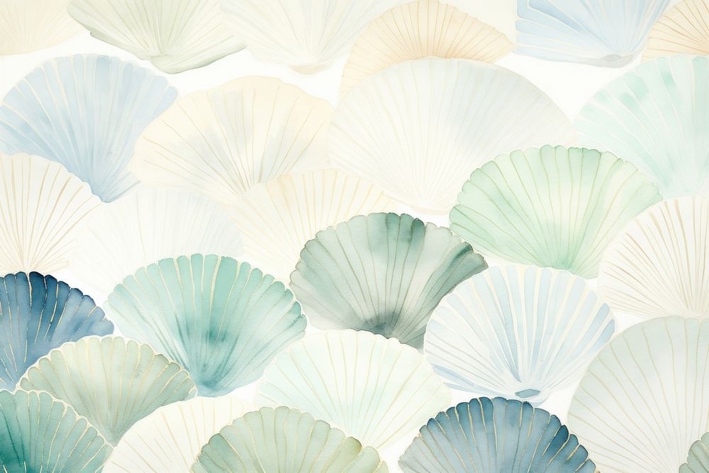 Sea shells watercolor background backgrounds invertebrate repetition.