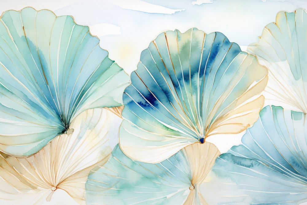 Sea shells watercolor background backgrounds painting petal.